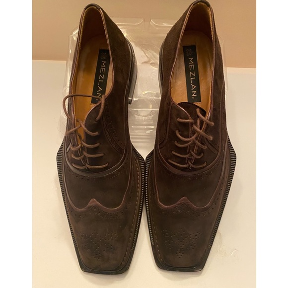 Mezlan Shoes Mezlan Viper Dark Brown Suede Full Brogue Size 1 Made In Spain Excellent Cond